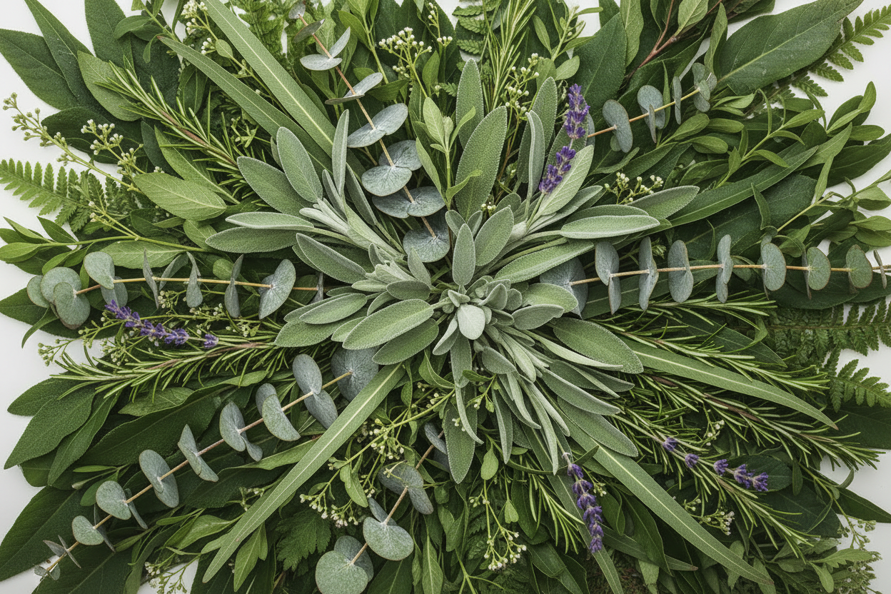 Sage, Eucalyptus, Rosemary & Lavender Background